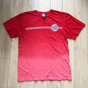 Santa Cruz Skateboards Ombré Logo T Shirt in Red & Pink Size L